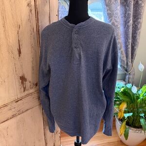 L.L. Bean outer layer cotton/wool blend top. Blue. Size L. Outdoor, hiking, warm